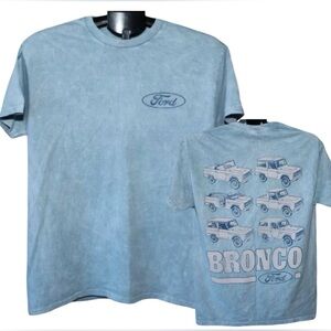 Ford Bronco History T Shirt Light Blue Medium